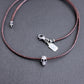 men's leather cord necklace skull bead