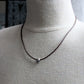 men's leather choker with skull bead