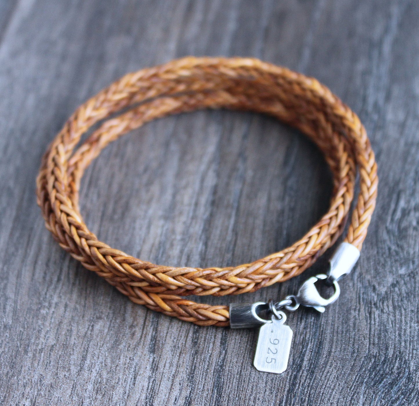 men's leather and silver bracelet